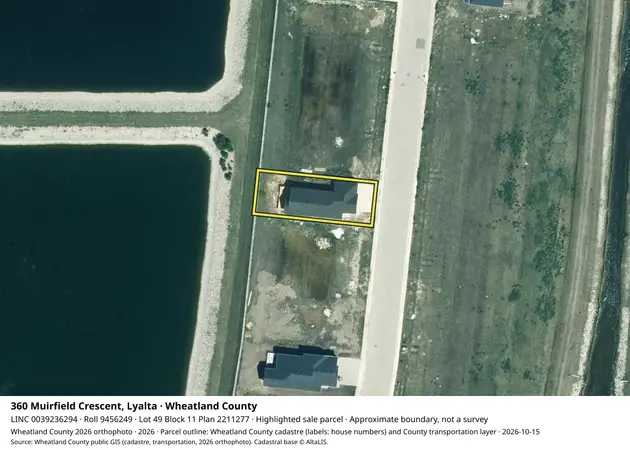 Aerial view for Residential property in Wheatland County, Wheatland County
