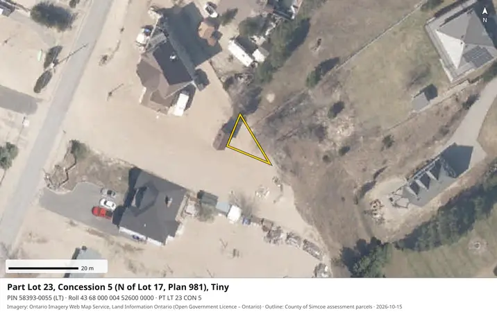Aerial view for Land in Tiny, Tiny