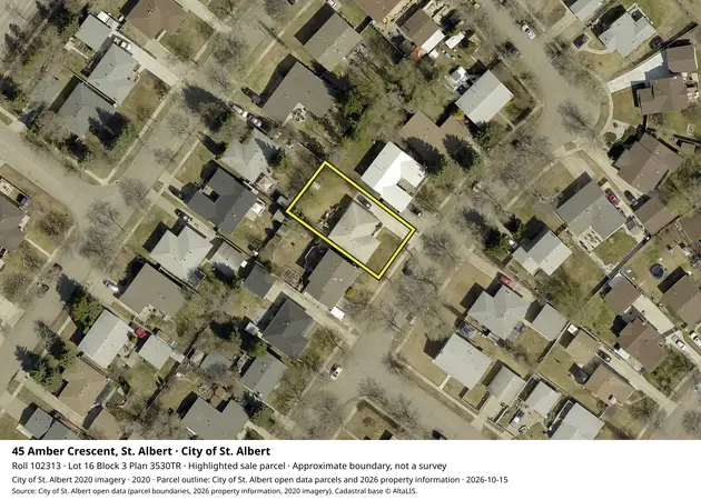 Aerial view for Residential property in City of St. Albert, City of St. Albert