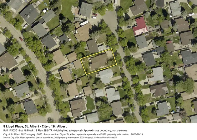 Aerial view for Residential property in City of St. Albert, City of St. Albert