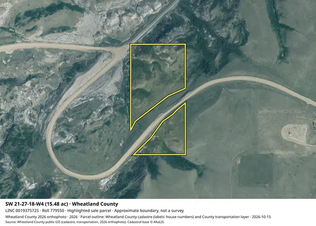 Aerial view for Rural property in Wheatland County, Wheatland County