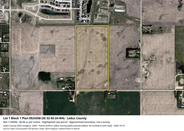 Aerial view for Rural property in Leduc County, Leduc County