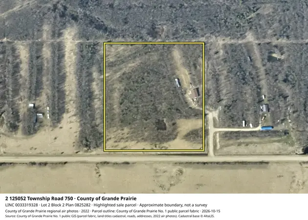 Aerial view for Residential property in County of Grande Prairie No. 1, County of Grande Prairie No. 1