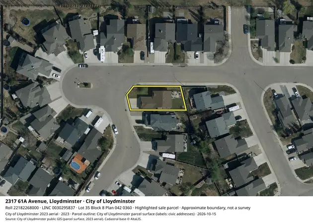Aerial view for Residential property in City of Lloydminster, City of Lloydminster