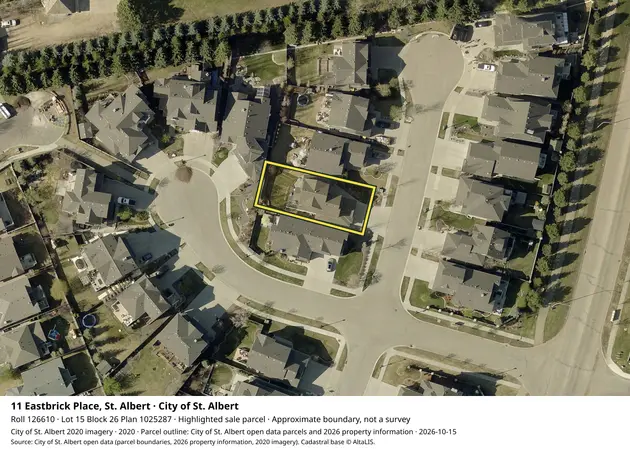 Aerial view for Residential property in City of St. Albert, City of St. Albert