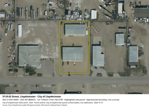 Aerial view for Commercial property in City of Lloydminster, City of Lloydminster