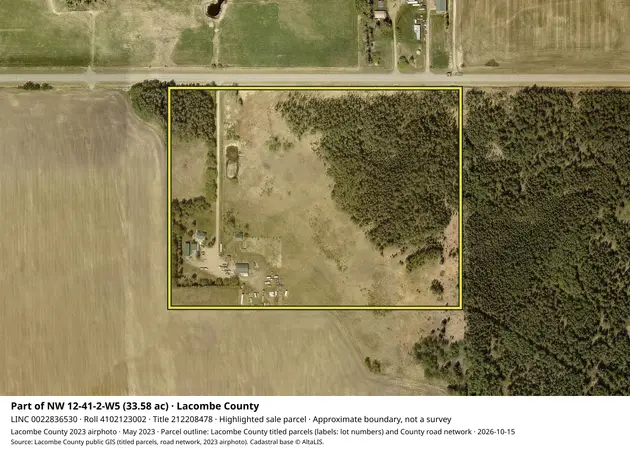Aerial view for Rural property in Lacombe County, Lacombe County