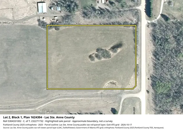 Aerial view for Land in Lac Ste. Anne County, Lac Ste. Anne County