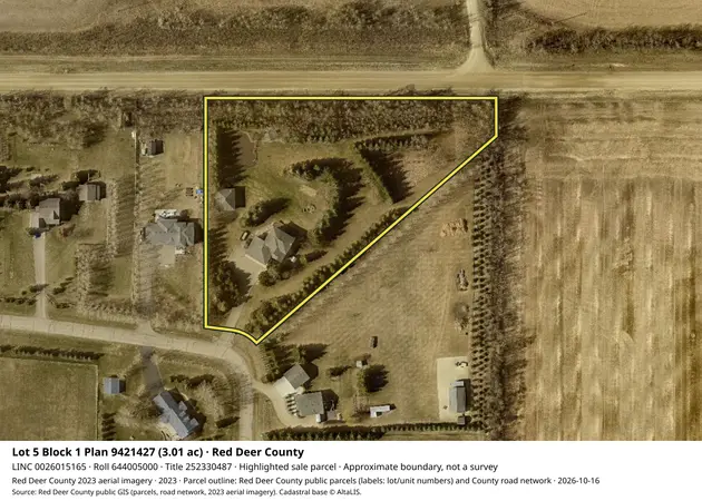 Aerial view for Residential property in Red Deer County, Red Deer County