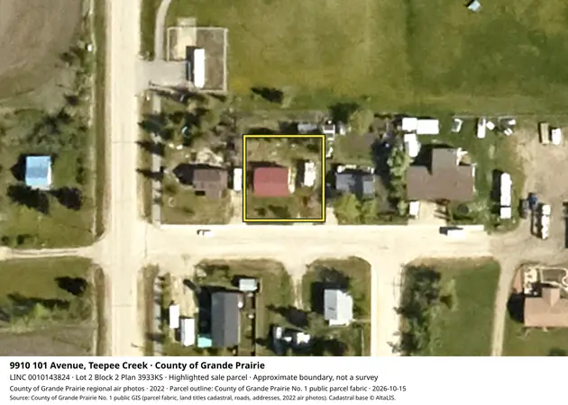 Aerial view for Residential property in County of Grande Prairie No. 1, County of Grande Prairie No. 1