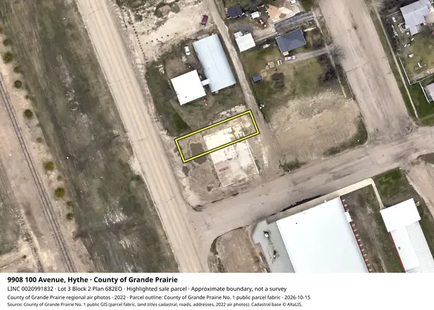 Aerial view for Commercial property in County of Grande Prairie No. 1, County of Grande Prairie No. 1