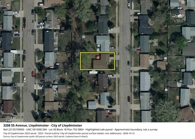 Aerial view for Residential property in City of Lloydminster, City of Lloydminster