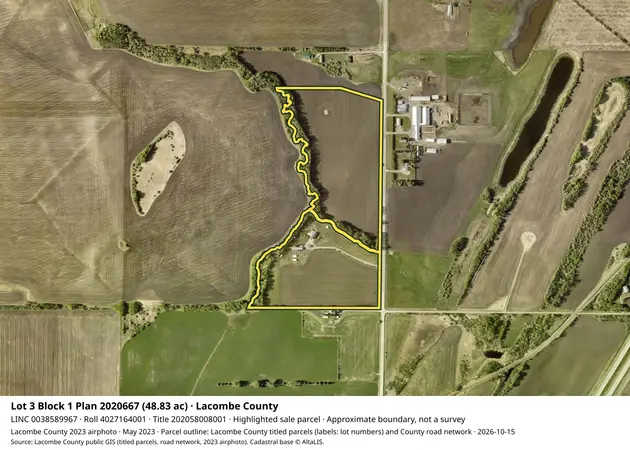 Aerial view for Rural property in Lacombe County, Lacombe County