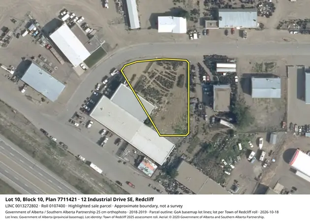 Aerial view for Commercial property in Town of Redcliff, Town of Redcliff