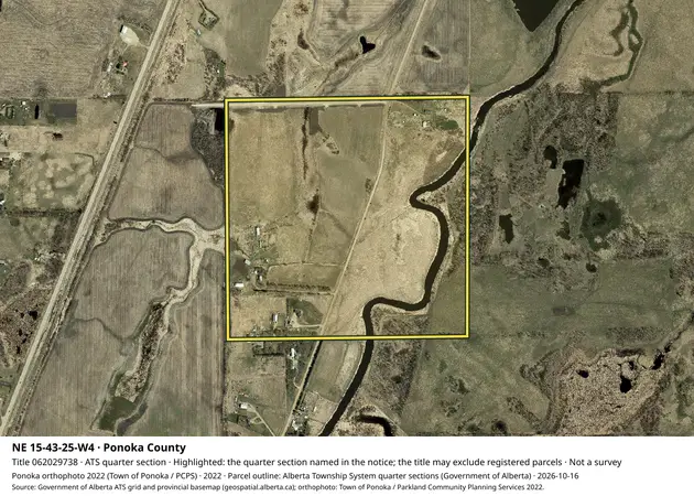 Aerial view for Rural property in Ponoka County, Ponoka County