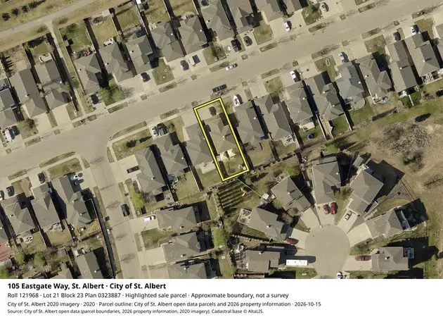 Aerial view for Residential property in City of St. Albert, City of St. Albert