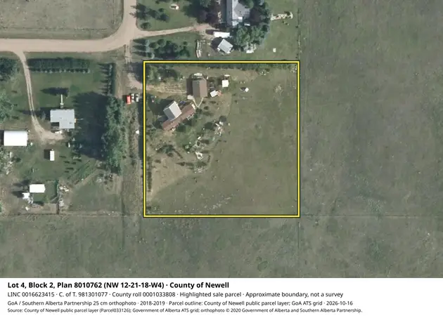 Aerial view for Rural property in County of Newell, County of Newell