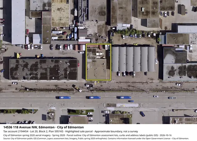 Aerial view for Commercial property in City of Edmonton, City of Edmonton