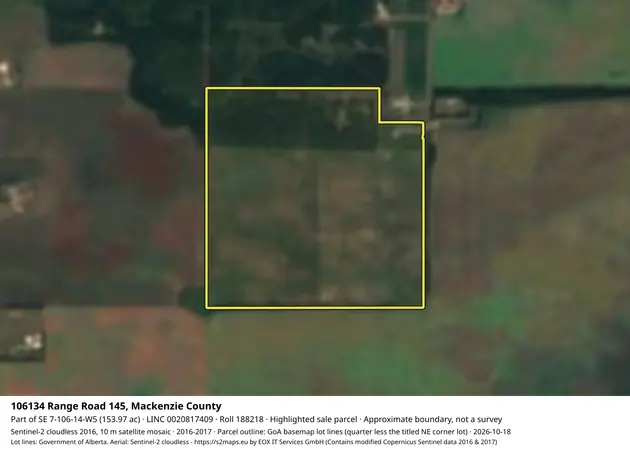 Aerial view for Rural property in Mackenzie County, Mackenzie County