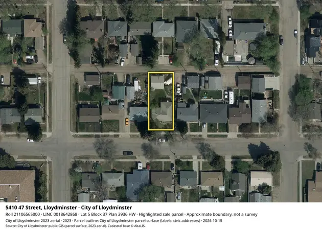 Aerial view for Residential property in City of Lloydminster, City of Lloydminster